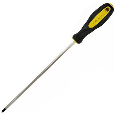 KOMUNJ Extra Long Magnetic Phillips Screwdriver, Slotted Head, Rubber Handle, 1/2 Pieces Magnetic Screwdriver for Sewing Machine, Car Repair, DIY, Hand Tool