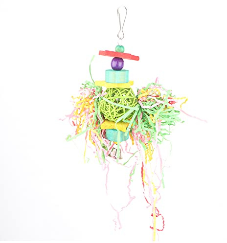 Gavigain Small Bird Chew Toy, Vine, Wood Chips, Paper, Safe and Non, Promotes Mental and Physical Development, for Parakeet, Cockatiel, Lovebird