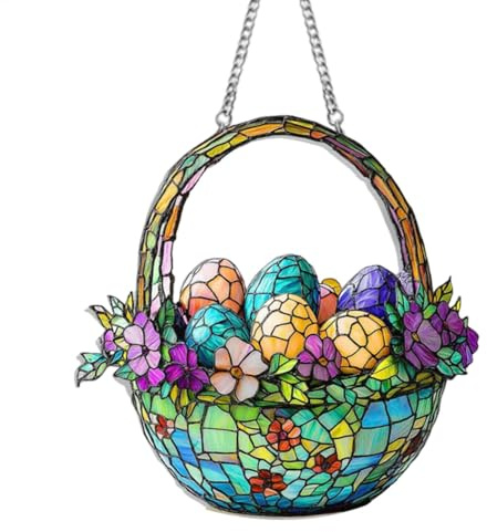 Sonnenfänger Ostern - Buntglas Sonnenfänger Für Fenster Garten - Lichtfänger Acryl Ostereier Zum Aufhängen Deko