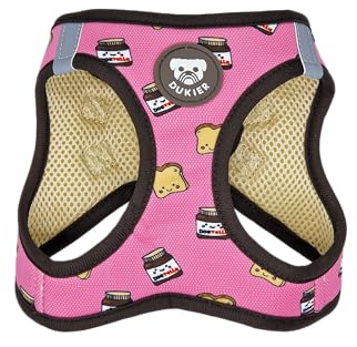 DUKIER - Arnés de Cuerpo para Perro, Chaleco Body Antirones, Ajustable y Resistente para Mascotas, de Malla Transpirable, Accesorio para Mascotas con Velcro y Doble Cierre, Diseño Dogtella, Talla S
