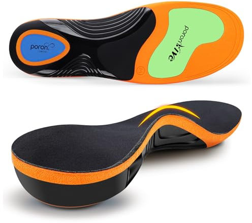 Orthopädische Einlegesohlen für Herren & Damen, Plantar Fasciitis Fußgewölbestütze Einlagen Schuhe für Fersensporn, Plattfuß, Fußschmerz, Komfort Memory Foam Schuheinlagen