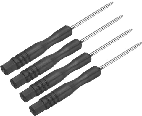 sourcing map 4pcs Mini Phillips Screwdriver 1.5mm 80mm Length Micro Precision Cross Head Screw Driver with Non-Slip Black Handle for Watch Eyeglasses Electronics Small Appliances Repair