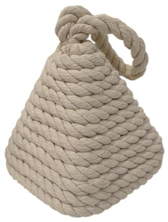 Butée de porte en corde – Butée de porte au sol – Butée de porte en corde robuste avec poignée | Butée de porte intérieure lestée pour fenêtre | Serre-livres pour chien | Bloque la porte ouverte