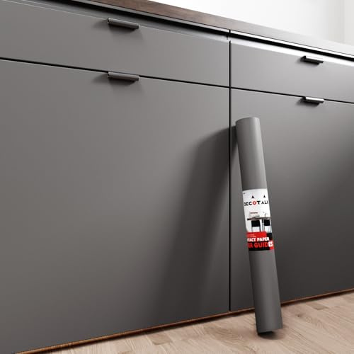 Decotalk Klebefolie Möbel Dunkelgrau Matt 40X300cm Selbstklebende Tapete Dunkelgrau Dicke Tapete Selbstklebende Möbel Folie Dekofolie Küchenfolie Wasserdicht Wandschutzfolie PVC Schrankfolien
