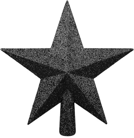 SULOLI Stern-Weihnachtsbaumspitze, 3D-Glitzerstern-Weihnachtsbaumspitze für Weihnachtsdekorationen (Schwarz)