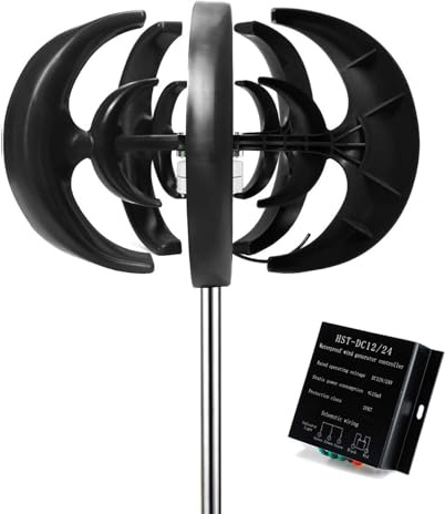 Aerogenerador de Eje Vertical, 1000 W, 12 V, 24 V, levitación magnética, para Uso doméstico y marítimo, 24 V, Color Negro