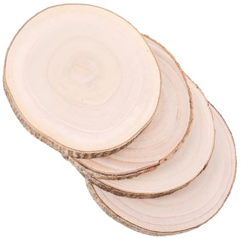 MUCKLILY Set di 4 Sottopentola in Legno di Paulownia 20 Cm, Leggeri e Isolanti dal Calore, per Cucina e Sala da Pranzo