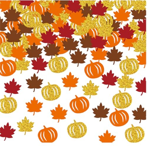 Herbstdeko Konfetti für Tisch, Deko Herbst Tisch, Autumn Confetti, Maple Leaf Fall Confetti, Thanksgiving Deko, Herbstblätter mit Kreiden, Herbst Dekoration Tisch, Herbst Konfetti, Thanksgiving Dinner