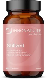 InnoNature MutterNatur Stillzeit Kapslen | Synergistische Kombination essentieller Vitamine und Mineralstoffe sowie wertvoller Pflanzenstoffe zur Begleitung der Stillzeit | 180 Stk Kapseln