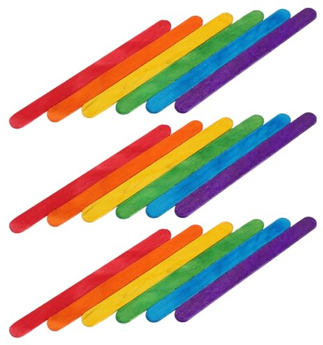 Cabilock Bastoncini di Legno Colorati per Lavoretti Set 500 Pezzi Jumbo Riutilizzabili 114X10X2Mm Bastoncini di Ghiacciolo per Attività Creative e Progetti DIY Educativi