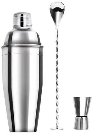 Shaker per Cocktail Acciaio Inox, Shaker For Cocktail In Acciaio Inossidabile Da 3/6 Pezzi, Strumenti Barman, Mixer, Drink, Kit Barista Sharker(B 3pcs-750ml)