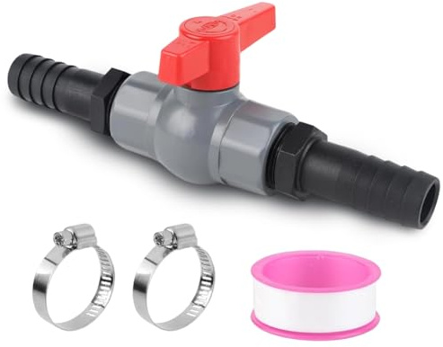 Piashow Absperrventil, Kugelhahn mit Schlauchverbinder, PVC Absperrhahn Inkl. 1 Absperrhahn 1 1/2(50mm), 2 Schlauchtülle 32-38mm, Pool Absperrventil Poolschlauch Verbinder (1(32mm) + 25mm)