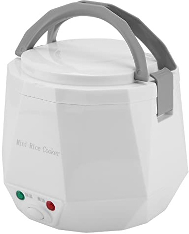 Fabater Olla Arrocera Eléctrica Portátil de 24 V, 140 W, 1,6 L, Vaporizador de Alimentos para Camión, Olla Arrocera Multifuncional con Doble Hebilla de Seguridad, Revestimiento Antiadherente, (WHITE)