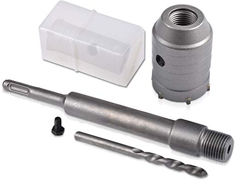 KATUR 45mm SDS Plus Agujero de vástago Cortador de sierra Broca de pared de piedra de cemento de hormigón para ladrillo Piedra de cemento de hormigón (diámetro de 45 mm)