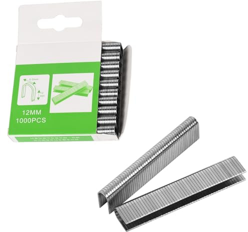 U Type Staples Grapas de 12 mm, clavos estándar universales resistentes para decoración, carpintería, muebles, vallas publicitarias (1 caja, 1000 unidades/caja)