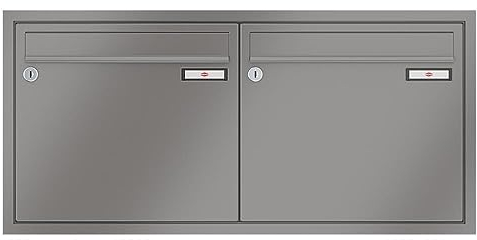 RENZ/Eckrahmen / 2er Unterputz-Briefkastenanlage Einbau-Briefkasten/RAL-Farbe 9007 Volumen 12 L/Dein-Briefkasten.de