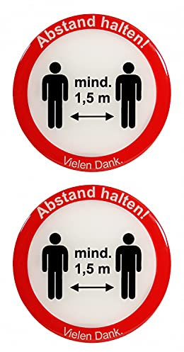 BIKE-label Hinweisschild 3D Aufkleber Dm 90 mm 2 Stück Abstand halten 900167VE
