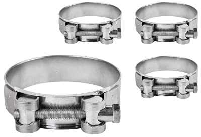 Diforma 4 Stück verstärkte Rohrschellen, verzinkte Stahlrohr-Schlauchschellen-Befestigungen (4 Stück, 60–63 mm)