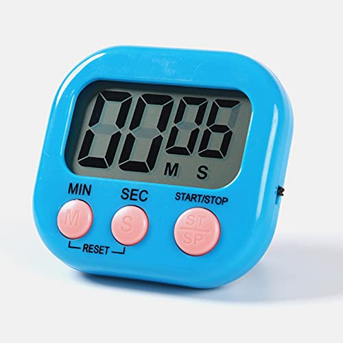 Digitaler Küchentimer Magnetisch Stoppuhr Timer mit Uhr, Timer für Backen, Küche, Studium, Trainingstraining, Count-Up- und Countdown-Uhr(Blau)