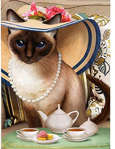5000 Teile, Impossible Puzzle, Katze mit Hut Geschicklichkeitsspiel für die ganze Familie, farbenfrohes Legespiel, Erwachsenenpuzzle ab 14 Jahren, als Ostergeschenk-61.61x41.53 Zoll (156.5 x 105.5cm)