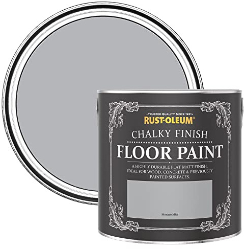 Rust-Oleum grau strapazierfähige, kratzfeste Bodenfarbe für Holz und Beton - Monaconebel 2,5 Litres