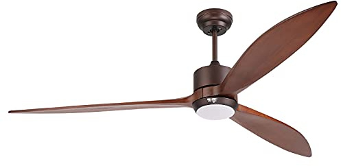 reiga Deckenventilator mit Beleuchtung 165 cm für Innen- & Außenbereich | Dimmbare LED, DC-Motor, IP44, Kompatibel mit Fernbedienung, Alexa, APP