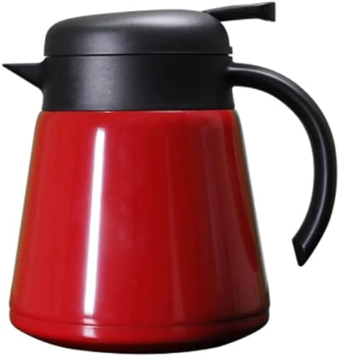 Percolator Coffee Pot Stainless Steel Double Layer Vacuum Partition Pot(Red)