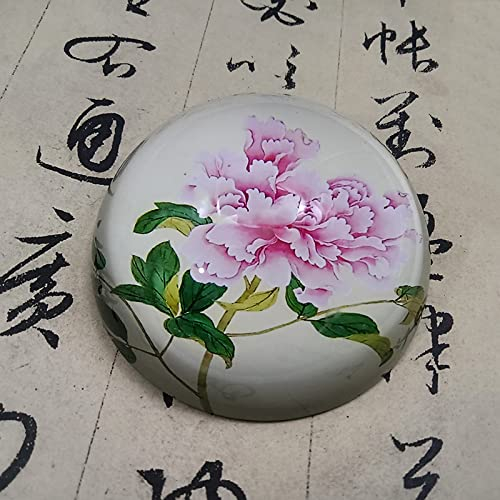 Handgemachte Kristallglas Pfingstrose Blume Hemisphäre Briefbeschwerer Halbkugel Glas Ornamente Home Office SuppliesTischdekoration Geschenke