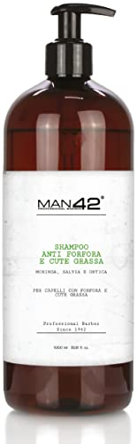 Man 42 Shampoo Professionale Anti Forfora, per Capelli con Forfora e Cute Grassa 1000 ml