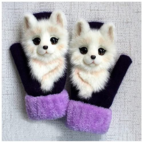 Weihnachtshandschuhe Dicke warme Kinderhandschuhe tierische Musterhandschuhe Herbst und Winter Wärme Plüsch Strickhandschuhe for Frauen Weihnachtshandschuhe Kinder (Size : 3)