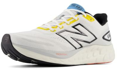 New Balance Herren Fresh Foam 680 V8, Weiß/Schwarz/Ginger Lemon, 10