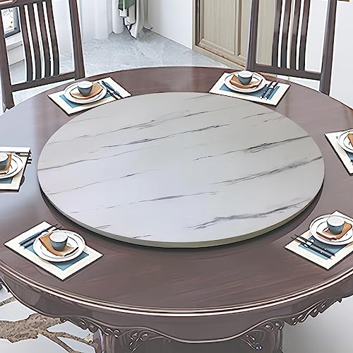 ESOYAWE Esstische Rundes Drehbares Tablet, 50 60 70 80 90 100 cm Tischplatte Drehtablett, Mit Silent Base Zum Einfachen Teilen Aller Speisen Holz Rotating Tablett, Für Küche Essen Parteien Hochzeit