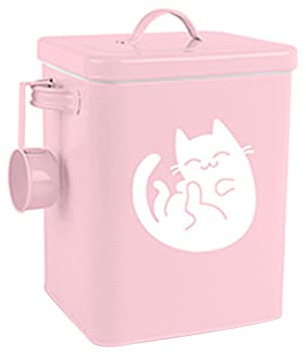 Contenitore per Alimenti per Cani e Gatti, Contenitori per Alimenti per Animali da Fattoria con Coperchio e Paletta per Cibo Secco, Contenitore per Alimenti per Gatti in Metallo con Misurino,(#2)