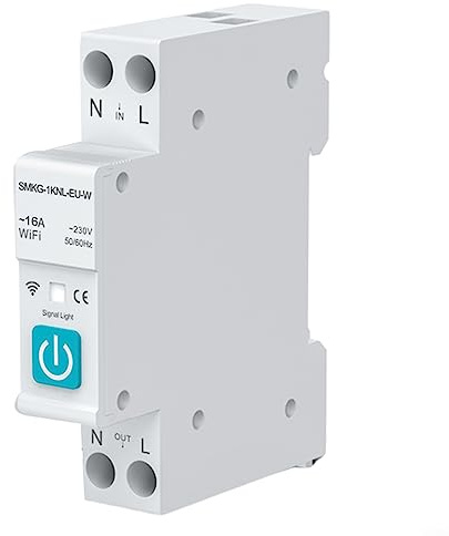 Disjoncteur intelligent, commutateur de relais intelligent Tuya WIFI 16A, commutateur de télécommande domestique à rail DIN 1P pour équipement électrique - prend en charge 3 modes de synchronisation f