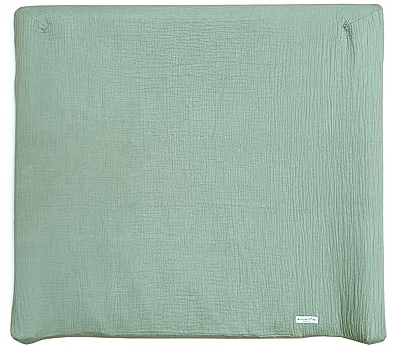 Blausberg Baby - Bezug kompatibel mit IKEA-Wickelauflage Vädra 74x80 cm, 100% Baumwolle-Musslin, Oeko-Tex ® Standard 100 zertifiziert - Salbei Grün