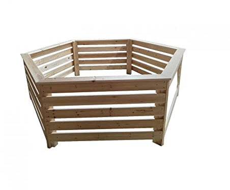 Habrita Foresta Verkleidung Hab 2722 BN Holz, sechseckig, für Spas und aufblasbare Pools, 2,77 x 2,21 x 0,71 m
