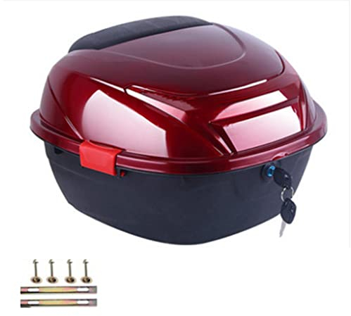 Psytfei Top Case Universal Motorrad Topcase Motorradkoffer PP Motorrad Kofferraum Tour Heckbox Großes Fassungsvermögen Helmgepäck Motorrad Hecklagerung Trägerkoffer für Roller Groß(Burgunderrot)