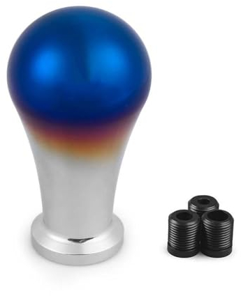 LOTFI Schalthebel ​Car Universal Burnt Blue Style Aluminium Schaltknauf Schalthebelkopf Schaltmanschette