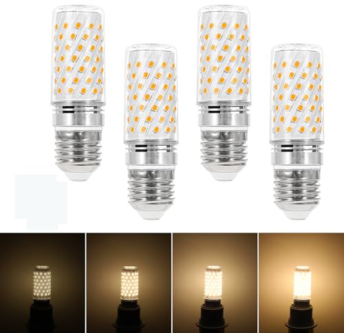 I-SHUNFA E27 LED Mais Dimmbar Lampen, Warmweiss 3000K 10W 1000LM | E27 Maiskolben Birnen ,ersetzt 100W Halogenlampe, LED Leuchtmittel für Kronleuchter, Wandlamp AC 220-240V(4er Pack)