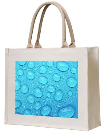 YWSOTRE Blaues Tropfenwassermuster, Tragetasche Canvas-Tasche Einkaufshandtasche Einkaufstüten, Mehrzweck-Schultertaschen