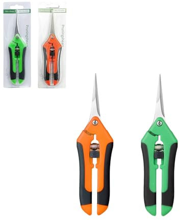 HYSHLC Ernteschere Gartenschere, 2 Stück Trimmschere Bonsai Schere Astschere aus Stahl mit Ergonomischer Griff Rosenschere für Garten, Bonsai, Blumen, Pflanzen, Ernte, Obst, Rosen