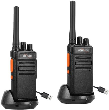 HESENATE HT66 PMR funkgerät, walkie Talkie große reichweite, lizenzfrei, 16 Kanäle, VOX, SCAN, CTCSS/DCS, 1200mAh Aufladbarer Akku, USB-Ladegerät, für Radtouren etc. (2er-Pack)