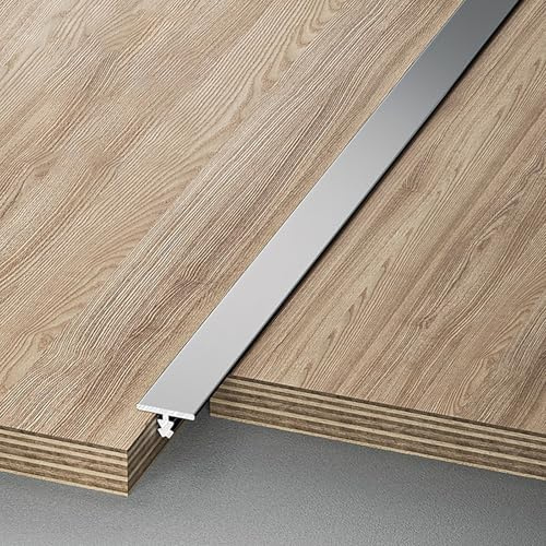 Raouoae T-Formleiste Übergangsschiene Übergangsprofil Türschwelle Für Laminat Und Parkett Door Divider Strip 100 Cm Länge 3 Stück Bodenprofil Für Nahtlose Übergänge(Herr grau,Breite: 10 mm)