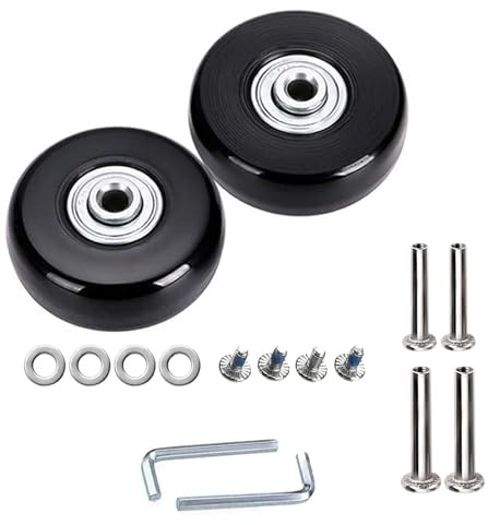 2 Stk 60mm x 18mm Kofferrollen Ersatzrollen für Koffer Luggage Suitcase Wheels Replacement Ersatz Gepäck Koffer Ersatzräder Gummi Rollen Räder Ersatz Wheels Rad für Trolleys Koffer Ersatzteile