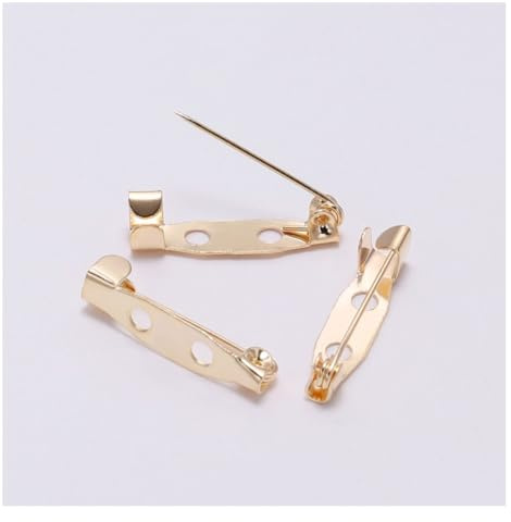 Wisafory 50 Stück Broschennadeln Sicherheitsnadeln Anstecknadel Stecknadeln Safety Pins für DIY Nähen Hochzeit Abzeichen Corsagen Schmuckherstellung Kunsthandwerk Namensschilder KC-Gold 15mm