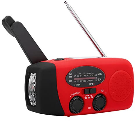 Radio Solaire à Manivelle, ABS, Générateur d'électricité, Charge Solaire, Lumière LED, Prévention des Catastrophes, Radio AM/FM d'urgence avec Fonction NOAA
