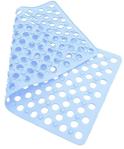 VINTORKY Alfombra Antideslizante para Baño con Ventosas y Diseño Esterilla de Ducha Multifuncional para Masaje de Pies Color Azul Accesorio para Hogar y