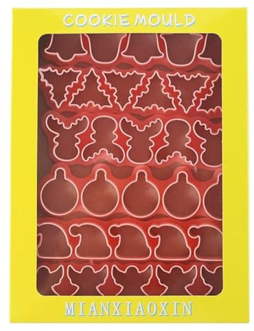 Lot de 6 mini emporte-pièces de Noël, motif 3D en relief, moule à biscuits en forme de bonhomme en pain d'épices pour Noël, Nouvel An, décoration de fête