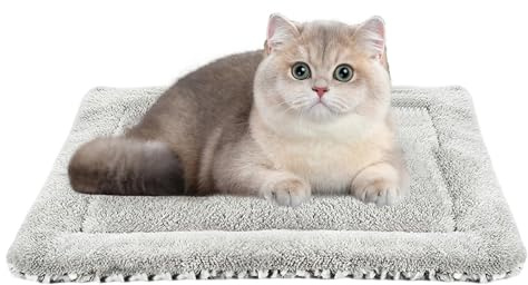 Renopfect Selbstwärmende Katzendecke, Thermoaktives Pad Für Katzenhäuser Im Außenbereich, Plüschige Tierdecke Für Kleintiere Mittelgroß Winter Outdoor Couch Bettseite Käfigecken Zuhause