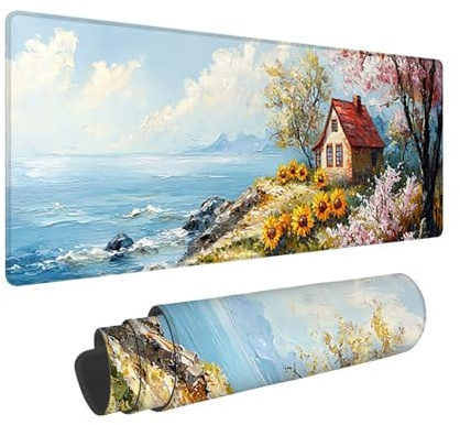 Tappetino per Mouse XXL 1600 x 800 x 3mm Tappetino Mouse Gaming Grande, Mousepad con Base in Gomma Antiscivolo, Tappeto per Tavolo da Gaming per Mouse e Tastiera, Accessori PC, Regalo (gabbiani) V-265
